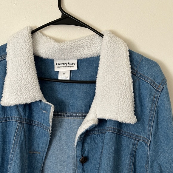 Vintage Denim Jacket with Sherpa Collar - Picture 2 of 3